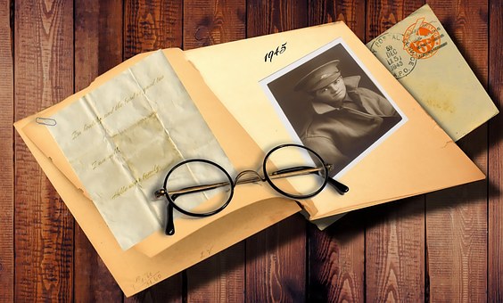 Wartime book and glasses