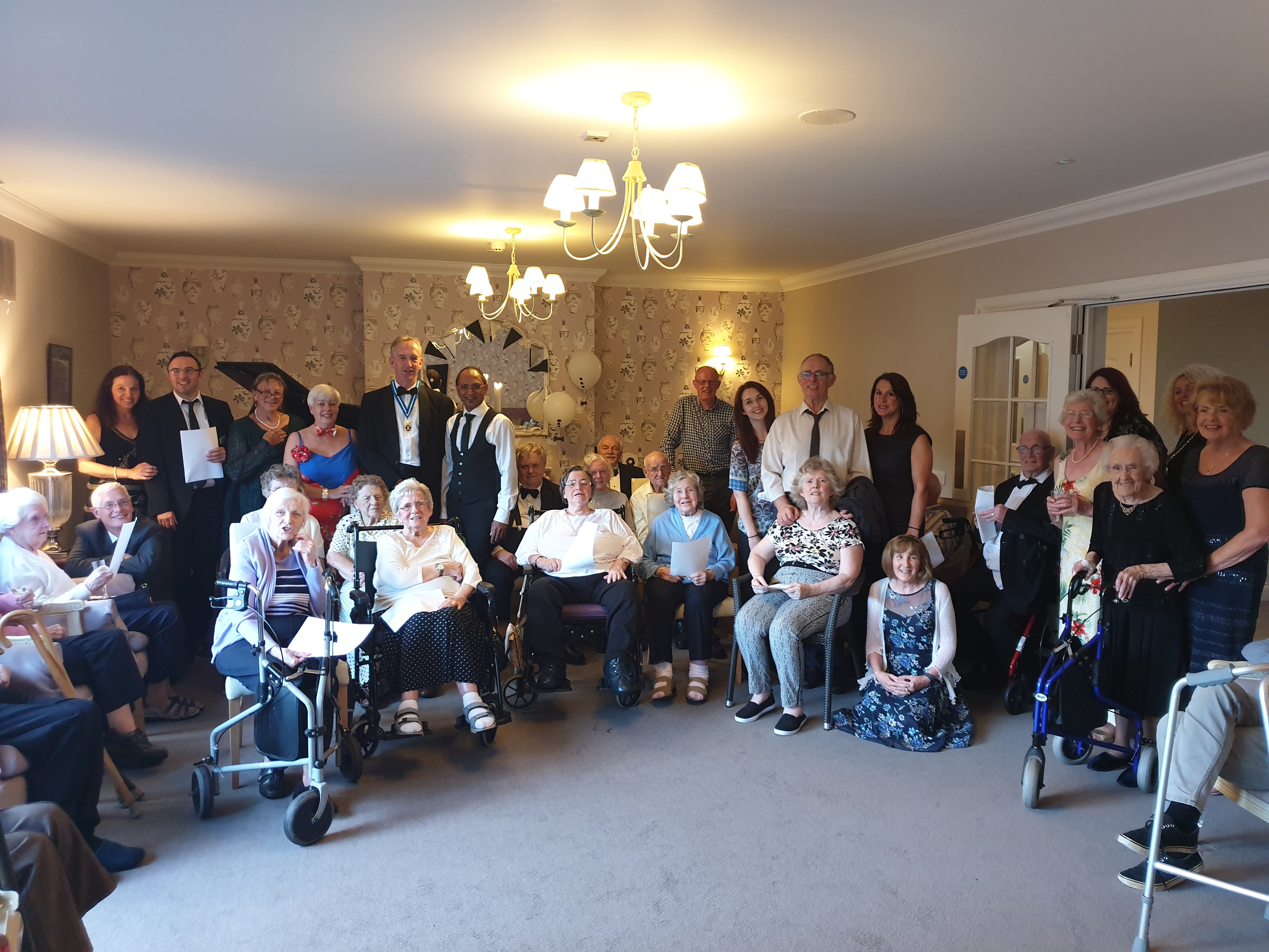 Belvedere Manor residents dress up in black tie and cocktail dresses for event with Lancashire High Sherrif